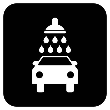 Oto yıkama düz kare vektör simgesi