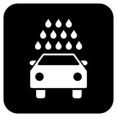 Oto yıkama düz kare vektör simgesi