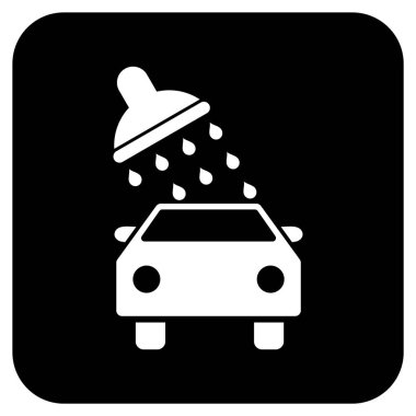 Oto yıkama düz kare vektör simgesi