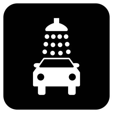 Oto yıkama düz kare vektör simgesi
