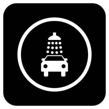 Oto yıkama düz kare vektör simgesi