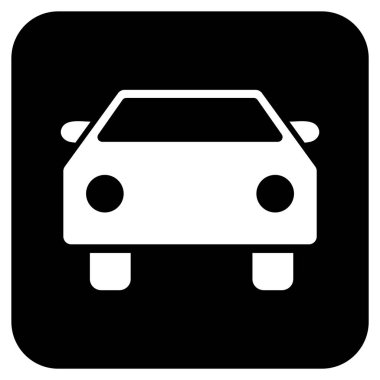 Araba düz kare vektör simgesi