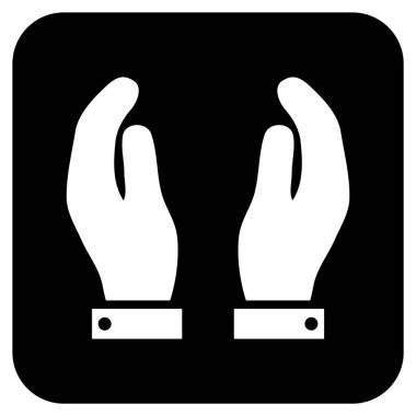 Bakım el düz kare vektör simgesi