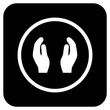 Bakım el düz kare vektör simgesi