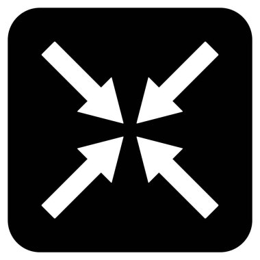 Merkezi oklar düz kare vektör simgesi