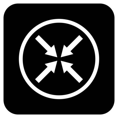 Merkezi oklar düz kare vektör simgesi