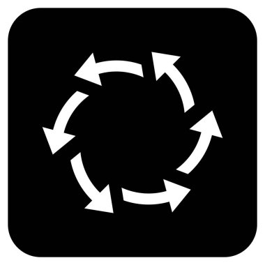 Santrifüj oklar düz kare vektör simgesi