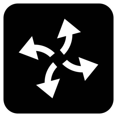 Santrifüj oklar düz kare vektör simgesi