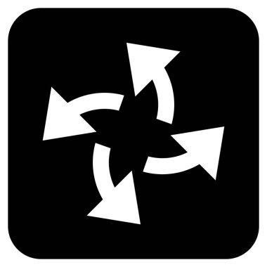 Santrifüj oklar düz kare vektör simgesi