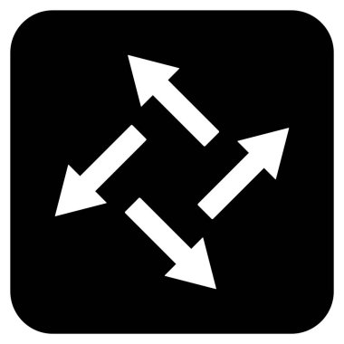 Santrifüj oklar düz kare vektör simgesi