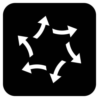 Santrifüj oklar düz kare vektör simgesi