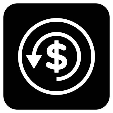 Ters ibraz düz kare vektör simgesi