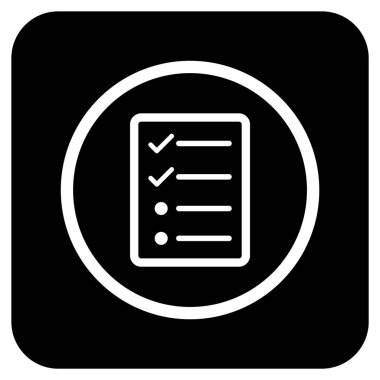 Vektör simgesi denetim listesi sayfa düz kare