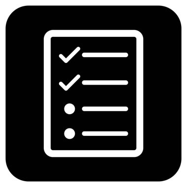 Vektör simgesi denetim listesi sayfa düz kare