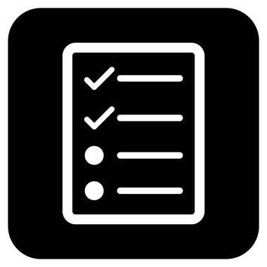 Vektör simgesi denetim listesi sayfa düz kare