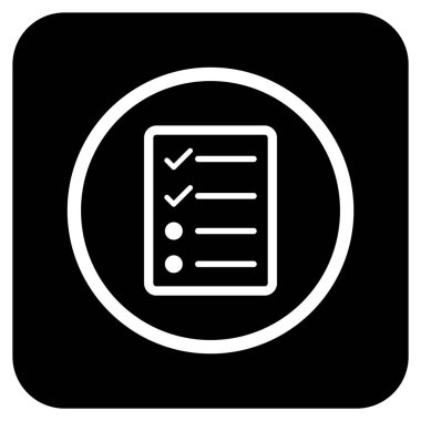 Vektör simgesi denetim listesi sayfa düz kare