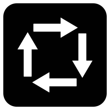 Dolaşım oklar düz kare vektör simgesi