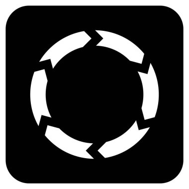 Dolaşım düz kare vektör simgesi