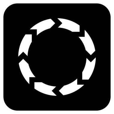 Dolaşım düz kare vektör simgesi