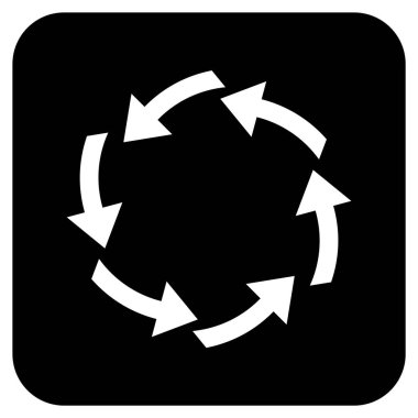 Dolaşım düz kare vektör simgesi