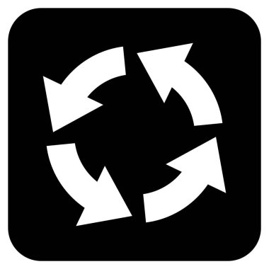 Dolaşım düz kare vektör simgesi