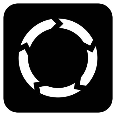 Dolaşım düz kare vektör simgesi