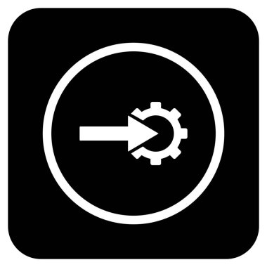 COG Tümleştirme düz kare vektör simgesi