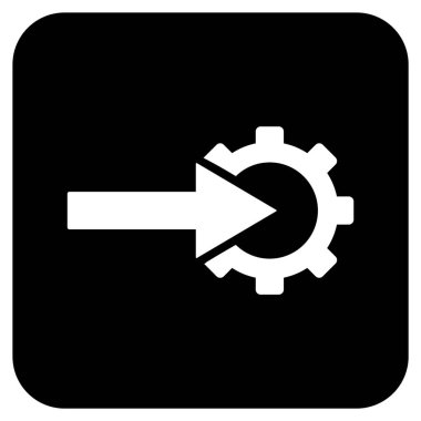 COG Tümleştirme düz kare vektör simgesi