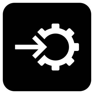 COG Tümleştirme düz kare vektör simgesi