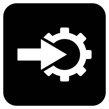 COG Tümleştirme düz kare vektör simgesi