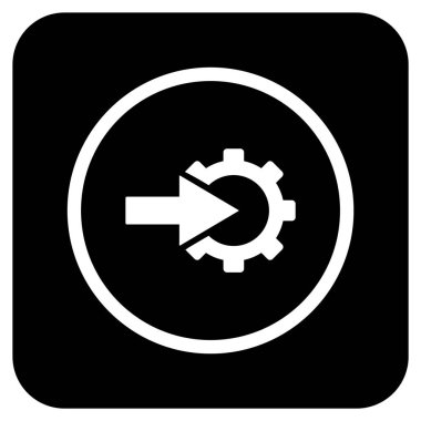 COG Tümleştirme düz kare vektör simgesi