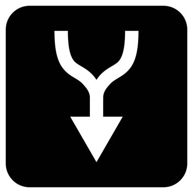 Düz kare vektör simgesi aşağı ok birleştirmek