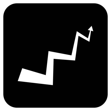 Eğri ok düz kare vektör simgesi