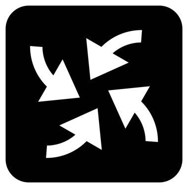 Siklon oklar düz kare vektör simgesi