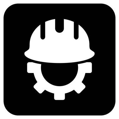 Geliştirme işçisi düz kare vektör simgesi