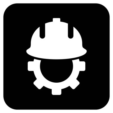 Geliştirme kask düz kare vektör simgesi