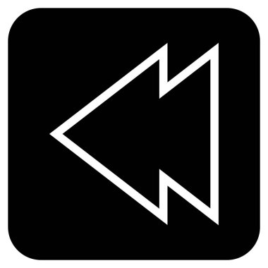 Düz sol yön vektör simgesi kare