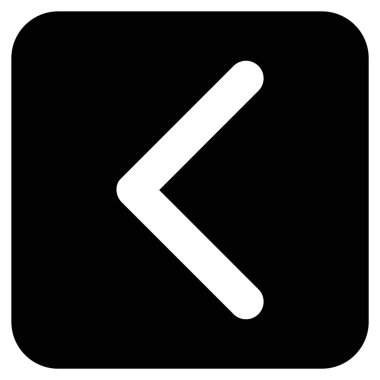 Düz sol yön vektör simgesi kare