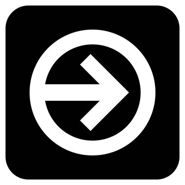 Şu yönde düz vektör simgesi kare