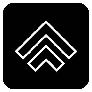 Düz yukarı yön vektör simgesi kare