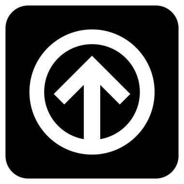 Düz yukarı yön vektör simgesi kare