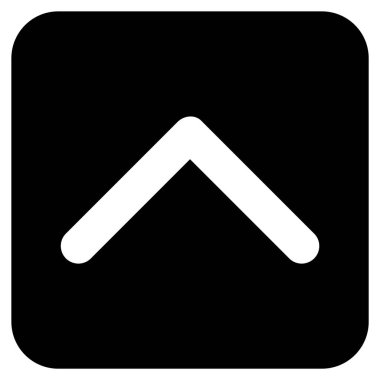 Düz yukarı yön vektör simgesi kare