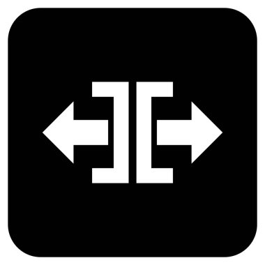 Yatay yöndeki düz kare vektör simge bölmek