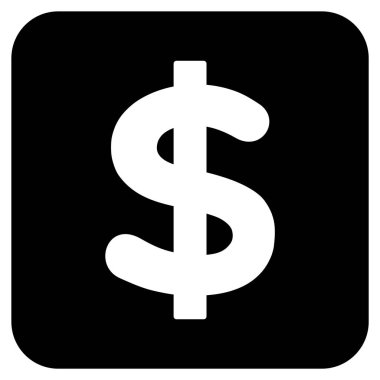 Doları düz kare vektör simgesi