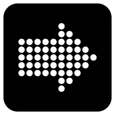 Noktalı ok sağ düz vektör simgesi kare