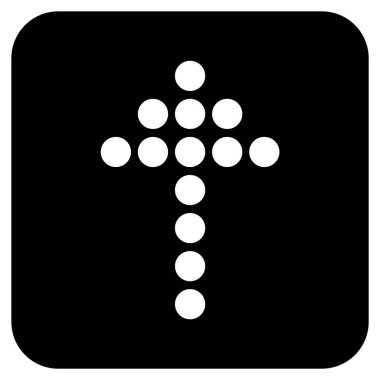 Düz kare vektör simge yukarı noktalı ok