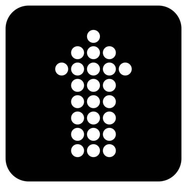 Düz kare vektör simge yukarı noktalı ok