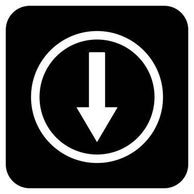 Yuvarlak ok düz kare vektör simgesi