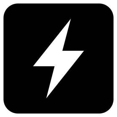 Elektrik Strike düz kare vektör simgesi