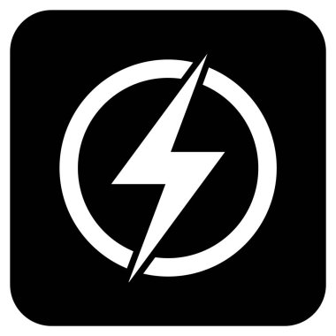 Elektrik düz kare vektör simgesi